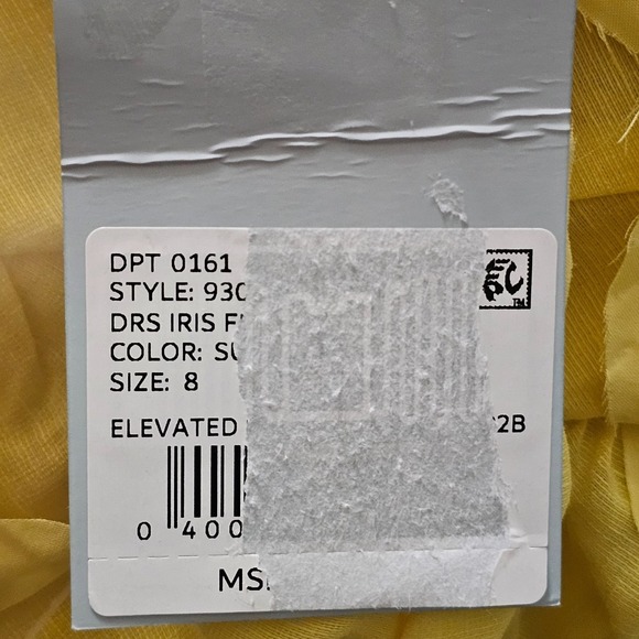 Antonio Melani 8 Yellow Mock Neck Short Sleeve Knee-length Fit & flare 0721 - Picture 14 of 15